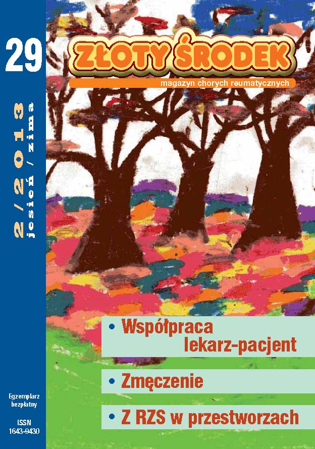 złoty środek nr 29. In this issue: relationhip doctor-patient, fatigue, with RA in the sky