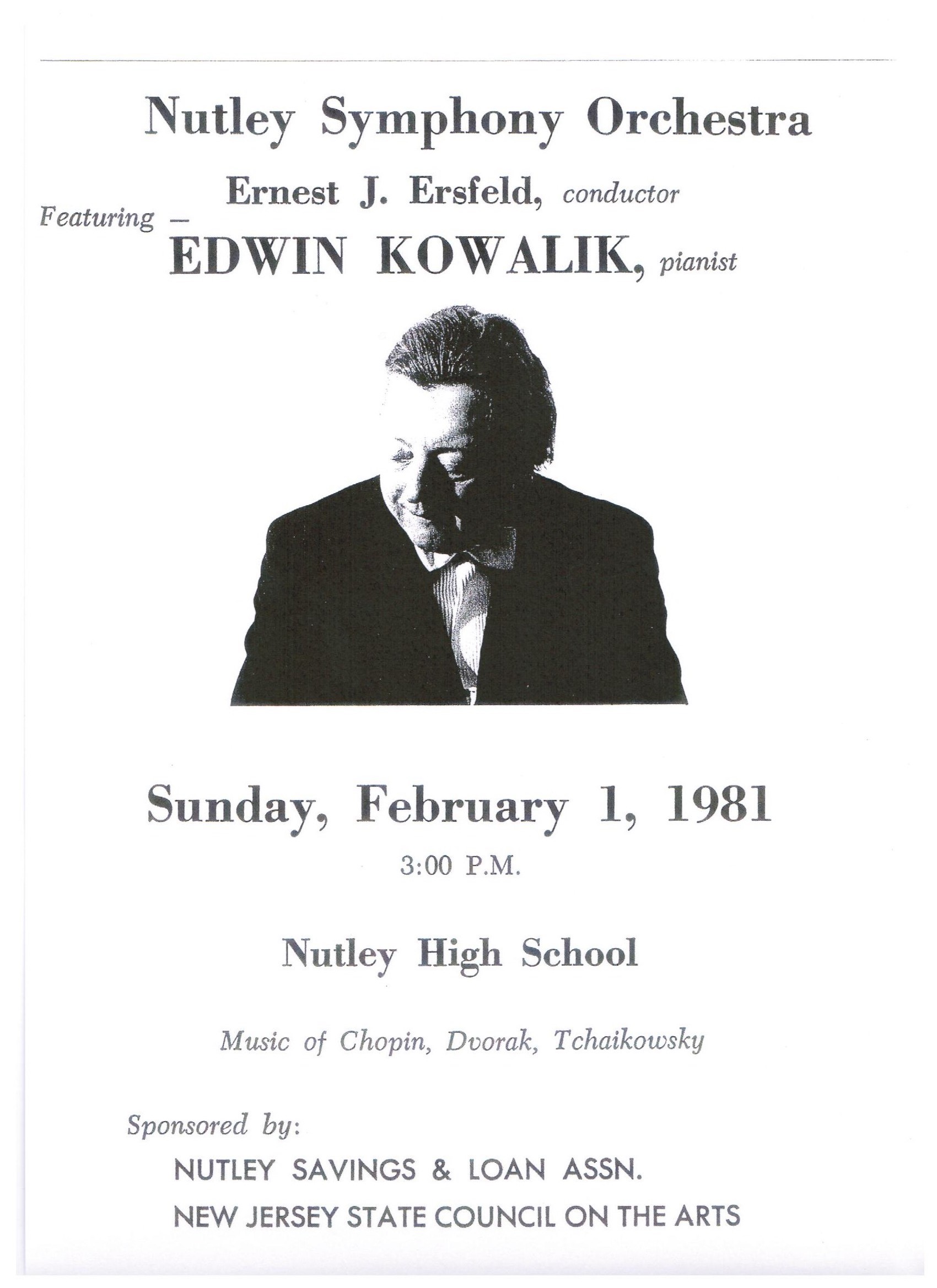 Fotografia z koncertu Edwina Kowalika w Nutley Hig School (Stan New Jersey) w ramach jego turnee po USA w 1981 roku.